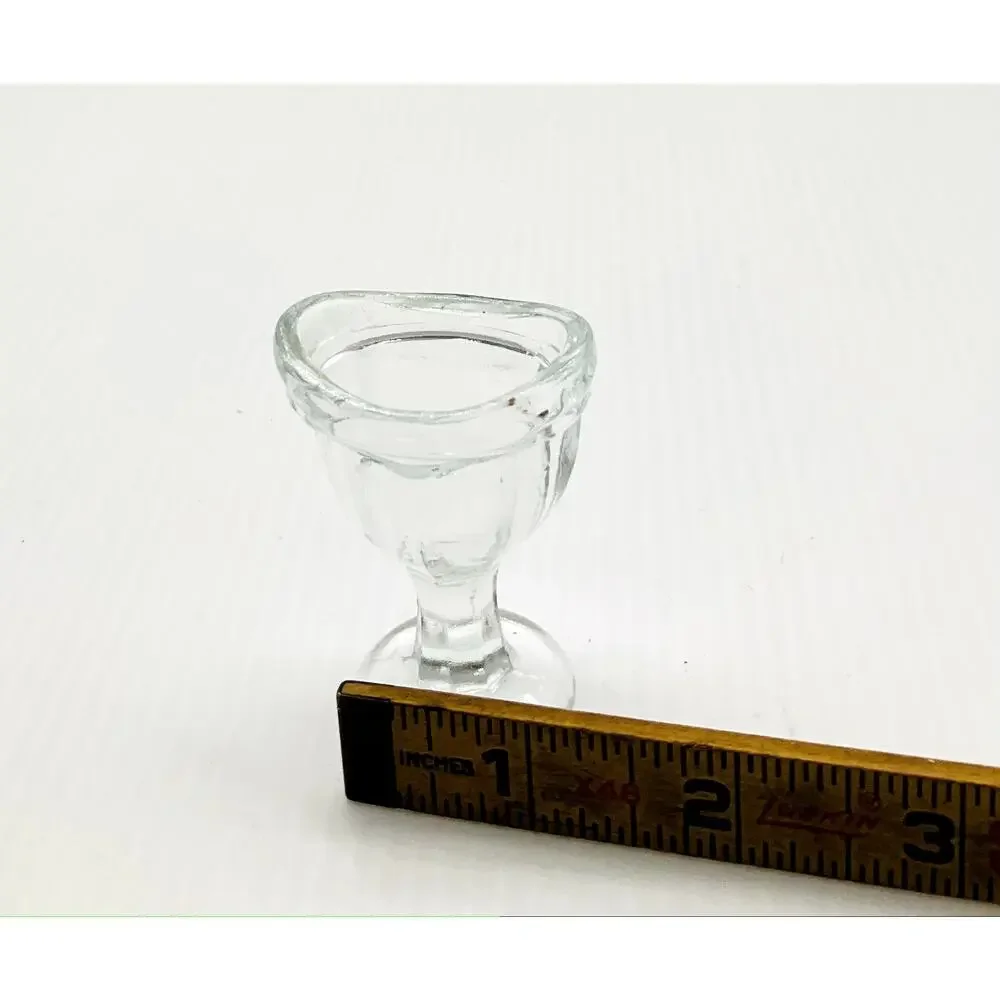 Vintage Antique Clear Glass Eye Wash Cup Pedestal Optical Medical Apothecary